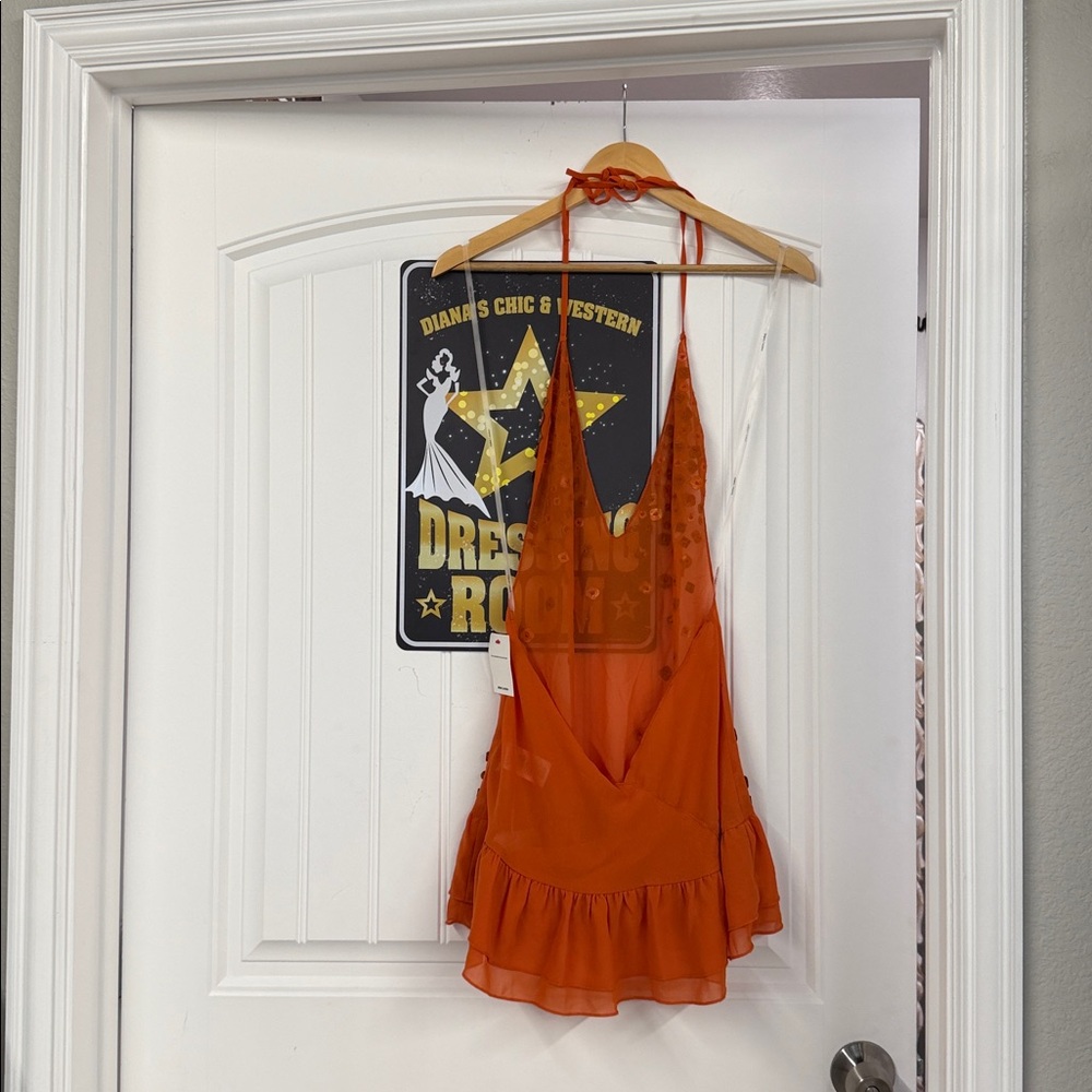 Jaded London Layered Button Mini Dress in Orange - Picture 14 of 16
